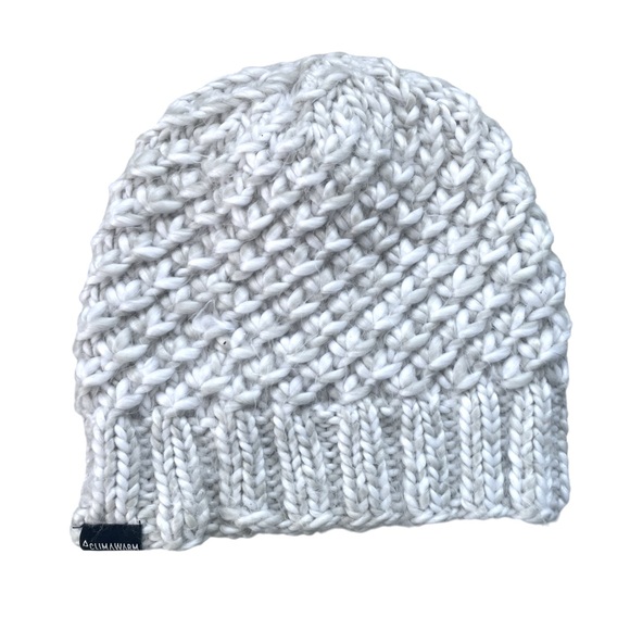 Adidas Climawarm Cable Knit Beanie Hat, White and Gray, One Size - Picture 2 of 4